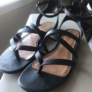 Black strappy sandals